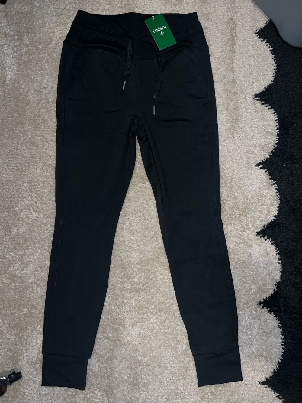 HALARA Black Jogger Sweatpants with Drawstring
